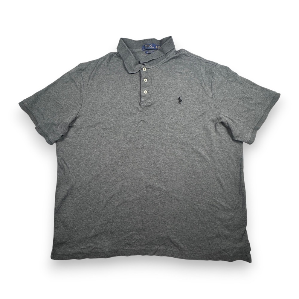 Polo Ralph Lauren Polo Shirt Classic Fit Cotton Jersey Mens Grey XXL
